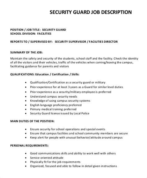 security officer job description resume|security guard duties and responsibilities.